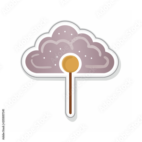 Flat Design Cloud with Lollipop Illustration