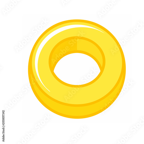 Flat design gold ring icon on transparent background