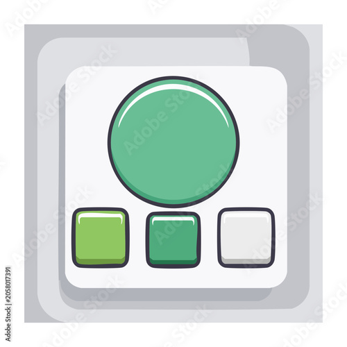 Flat design power button icon with interface elements