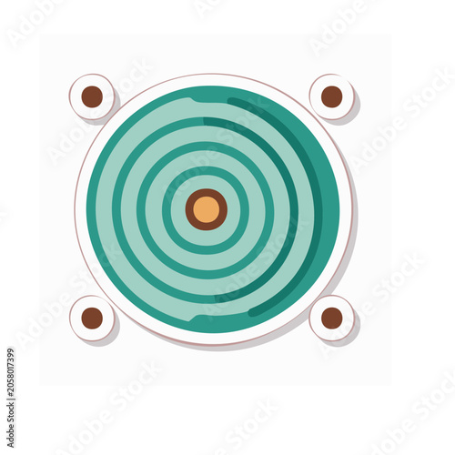 Flat design target with concentric circles and bullseye