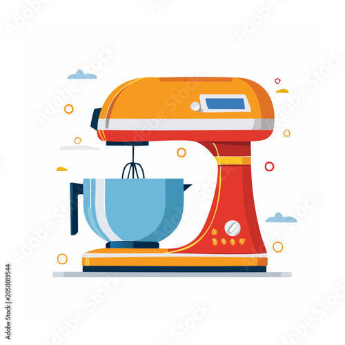 Flat design ice cream truck with umbrella