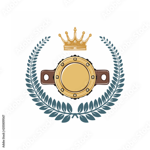 Gold gear mechanism flat design icon