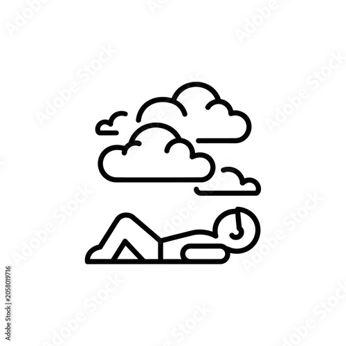 Cloud Watching Icon Graphic Depicting Relaxation and Peace of Mind