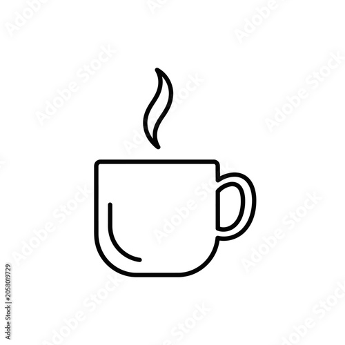 Coffee Break Cup Monoline Icon Simple Vector Design for Various Use Cases