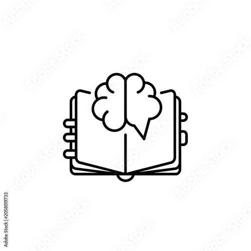 Cognitive Behavioral Therapy Journal Book Icon Depiction Minimalist Mono