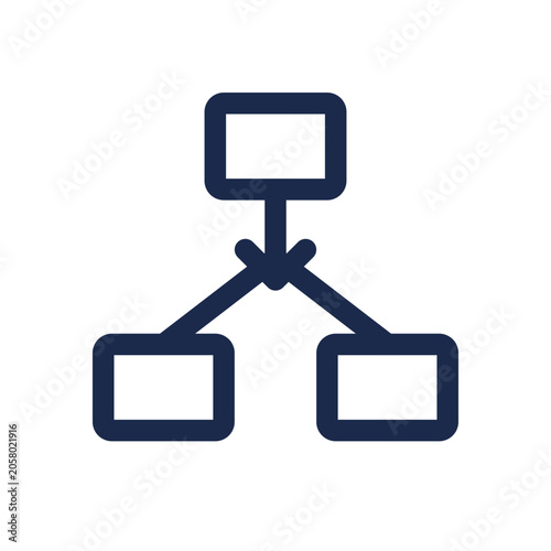 Secure network topology icon — network nodes outline vector