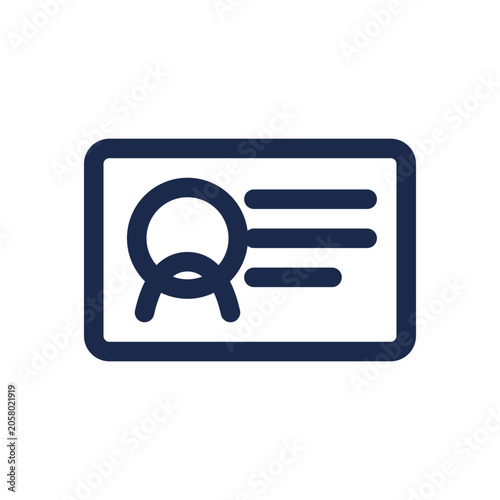 Digital identity card icon — IAM identification outline vector