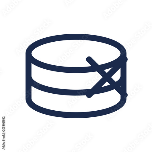 Database breach icon — data leak cylinder outline vector set