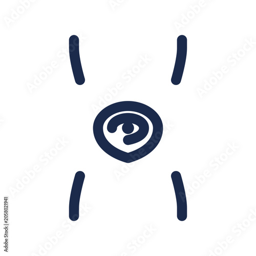 Biometric authentication icon — fingerprint identity outline vector