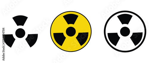 radioactive Vector Icons set, set of abstract symbols Radioactive Icon, cartoon radioactive Vector Icons.