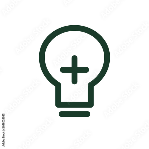 Mental health brain icon — wellbeing awareness outline vector
