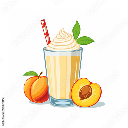 Flat design smoothie with fresh fruit and mint