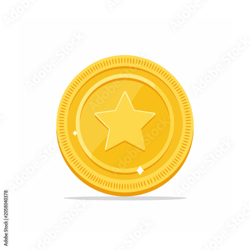 Gold star icon flat design