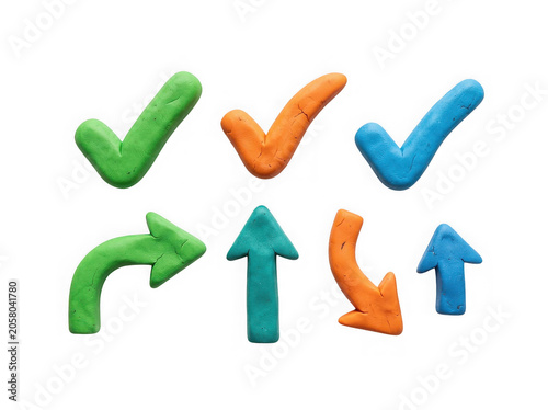 Colorful upward and curved arrow icons set