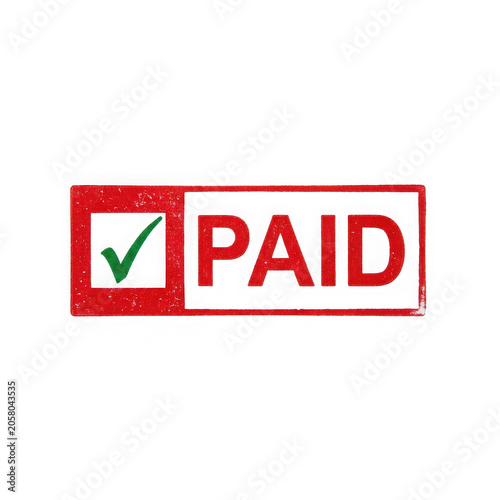 Paid status checkmark icon with red background