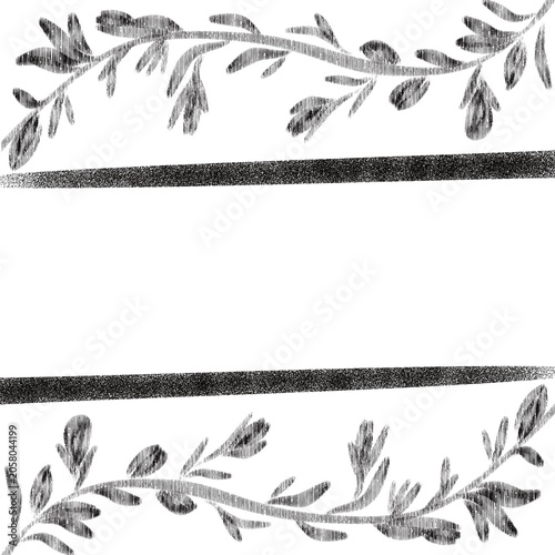 Line art leaf design in black on white background 