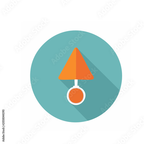 Flat design warning sign icon with triangle and exclamation mark