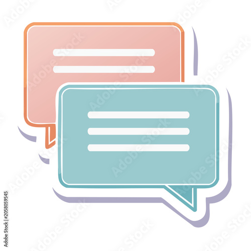 Flat design speech bubbles icon