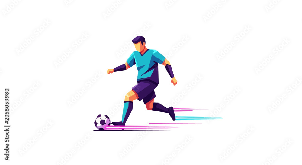 Obraz premium Man playing soccer with a ball.