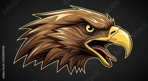 Close-up portrait of a majestic golden eagle in flight.