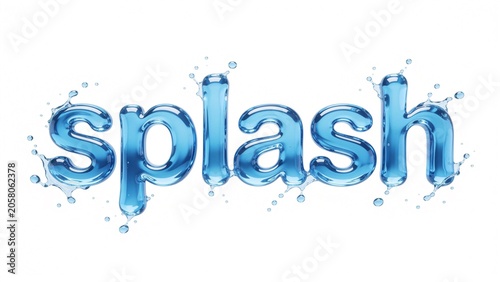 Water splash forming the word splash