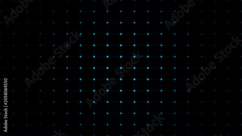 Blue digital data matrix pulsing in dark cinematic space for tech corporate marketing
