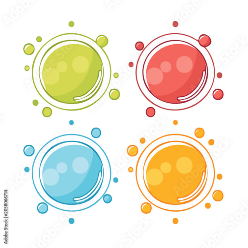 Flat design abstract circles with dots pattern