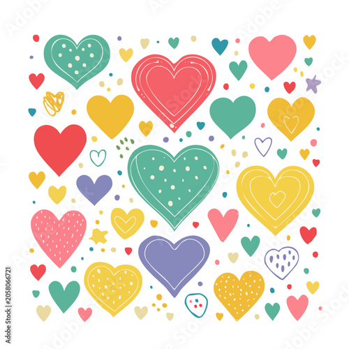 Colorful heart pattern vector design