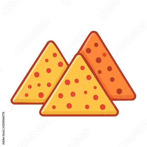 Flat design paper cone with dot pattern