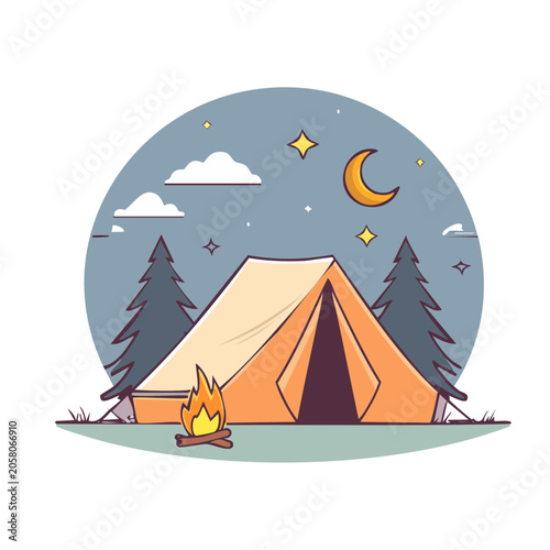 Volcano eruption flat design illustration