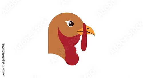 Cartoon orange bird with red beak and feet isolated.