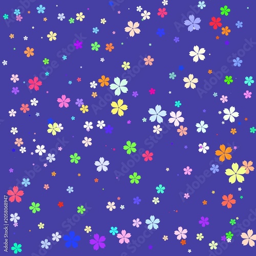 seamless Navy background with Flowers