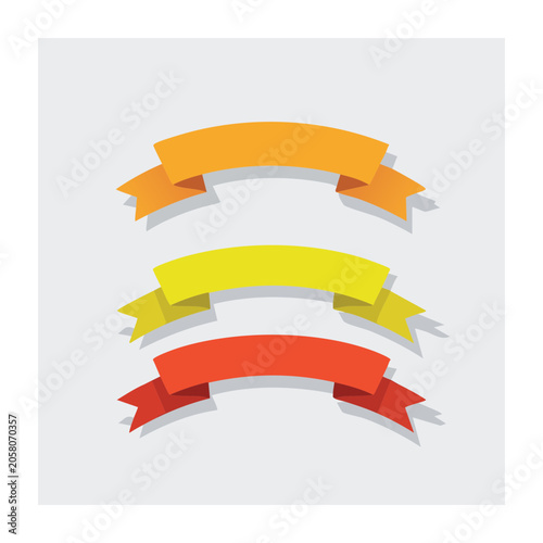 Three colorful ribbons in flat design style