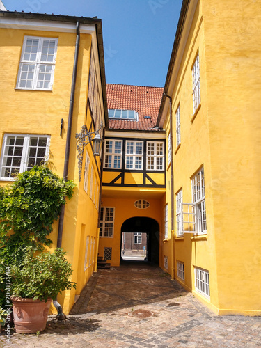 Wall Mural Historic 17th century Danish townhouse and alley