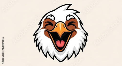 Cartoon style illustration of a happy white dog.