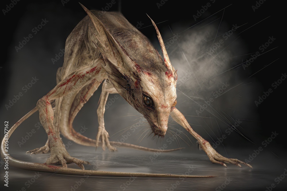 Naklejka premium Chupacabra, the legendary blood sucking creature of Harry Potter, AI generated