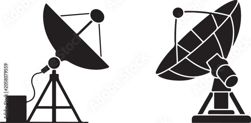 Bild auf Leinwand Satellite dishes for communication and astronomy