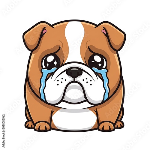 Cute cartoon pug dog wearing a blue scarf illustration.