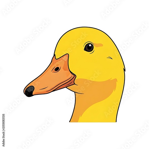 Cartoon yellow bird with beak open in mid squawk.