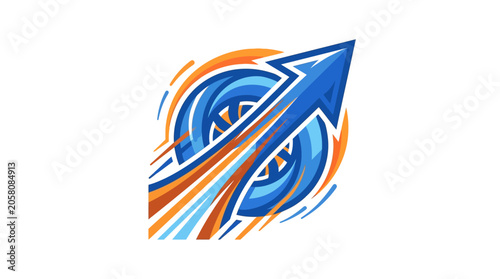 Car wheel with performance arrow racing logo.