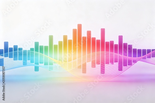 Colorful audio waveform visualization