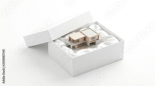Elegant Gift Box Featuring Miniature Wooden House