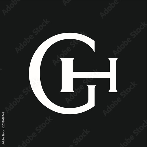 Luxury GH monogram logo design with overlapping letters on black background