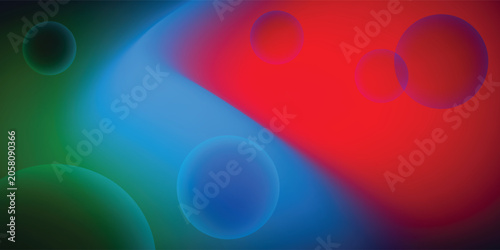Abstract mix of mesh and circles. Color gradient on circle.