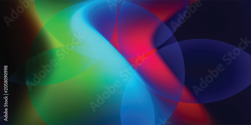 Abstract mix of mesh and circles. Color gradient on circle.