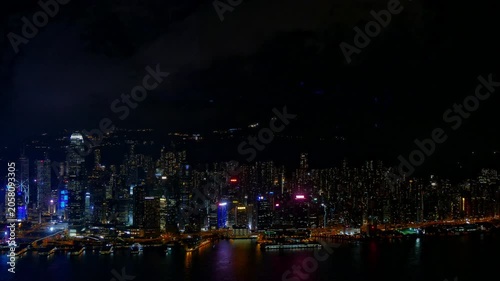 4K Time lapse Building and the skyline of Hong Kong city
