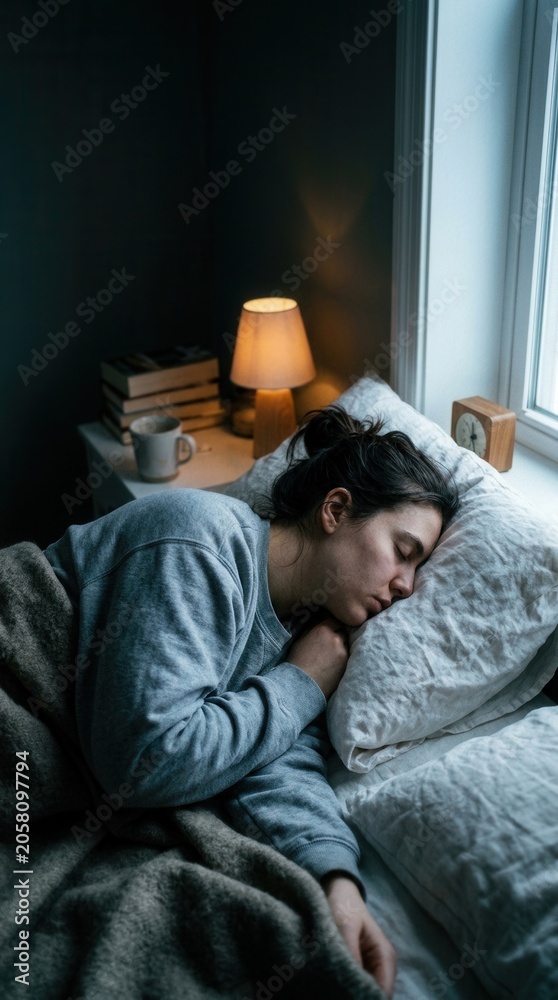 Obraz premium Overcome Fatigue And Rest Well During A Peaceful Morning Slumber