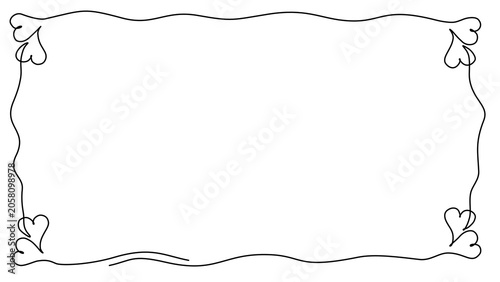 Decorative Heart Flourish Border Frame PNG Transparent 