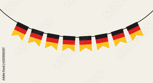 Fotografía Bunting with German Flags Hanging on String