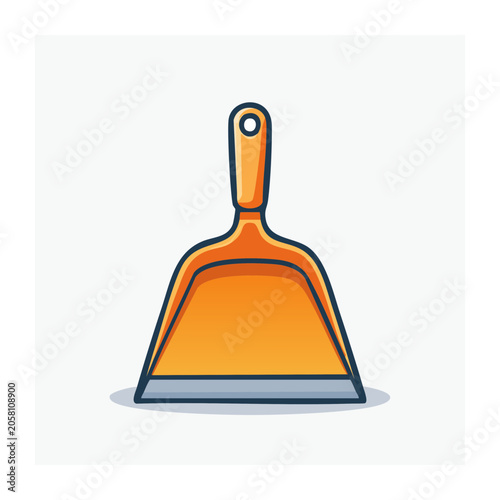 Orange Dustpan with Gray Handle Icon